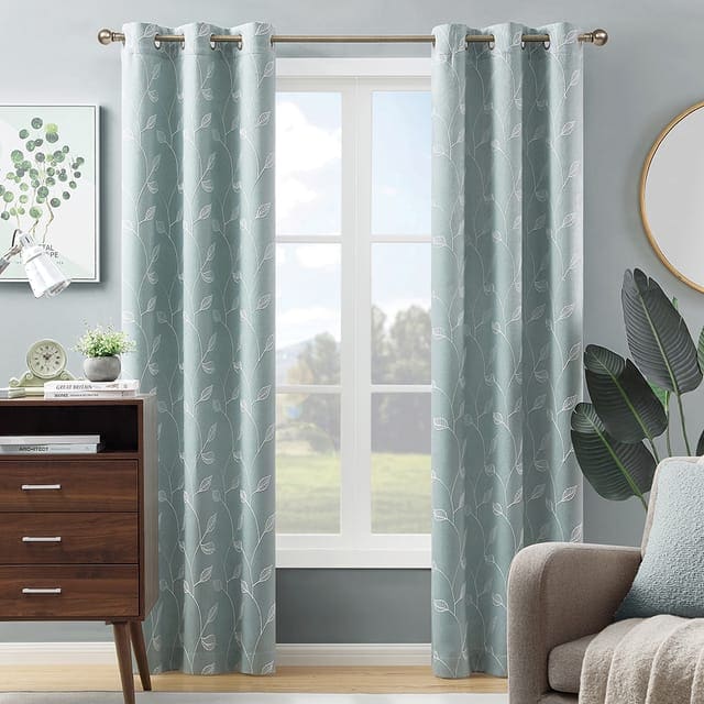 Alona Leaves curtains in aqua