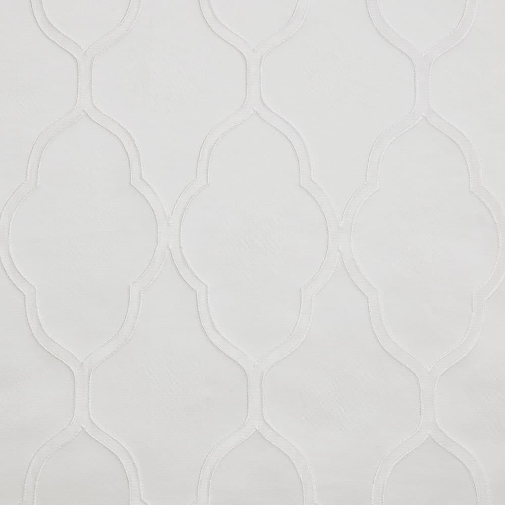Flat close-up of the Luna Lattice white fabric