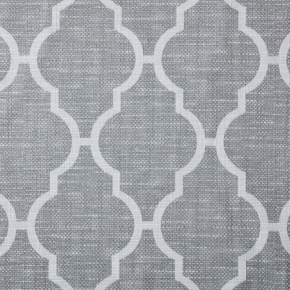 Flat close-up of the Trellis grey fabric